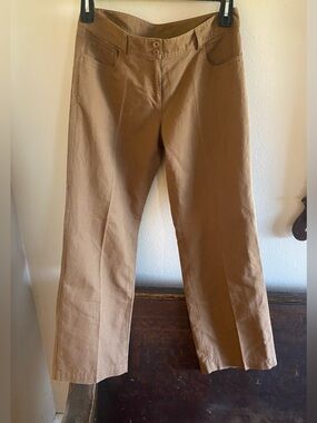 Eileen Fisher Linen Cotton  Light Brown Wide Leg Pants